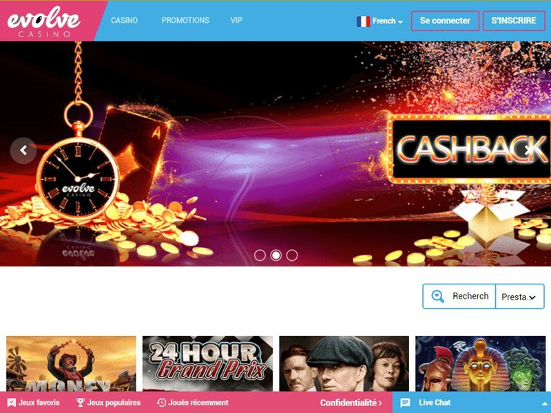 Présentation de evolve casino
